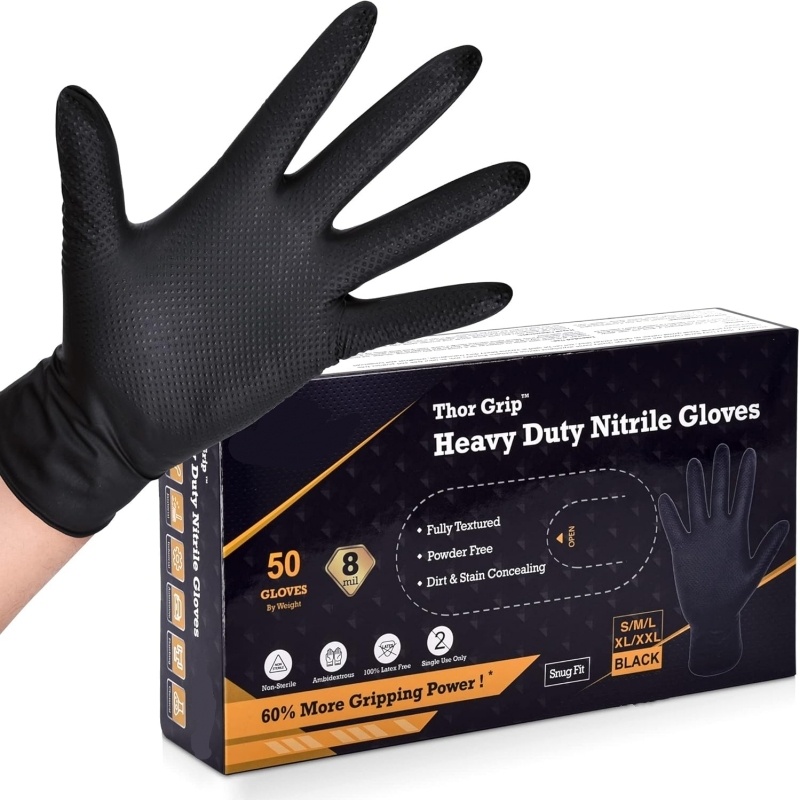 Nitrile Mechanic Glove - 헤비 듀티 블랙 니트릴 장갑 10/30/50PCS