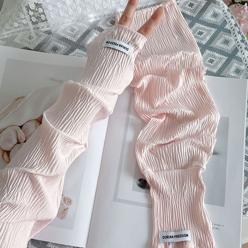 Fingerless Glove Knit - 여름용 루즈핏 아이스 실크 자외선 차단