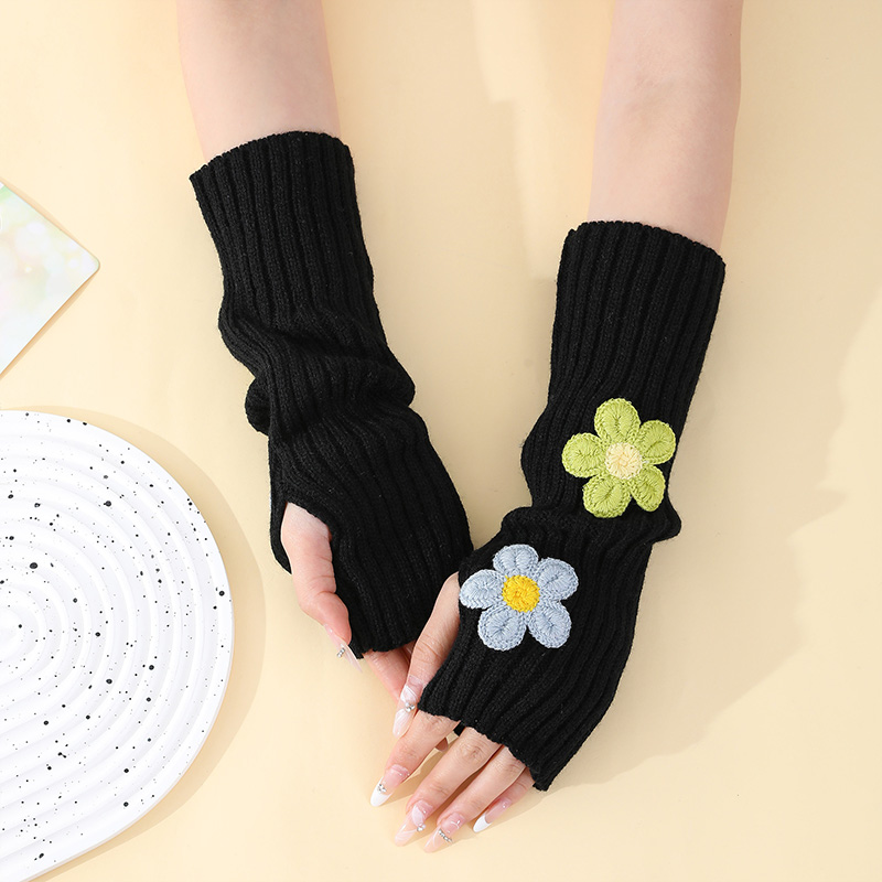 Y2k 액세서리 스위트 핑크 플라워 하프 핑거 암 워머 - Fingerless Glove Knit 리뷰 및 가격