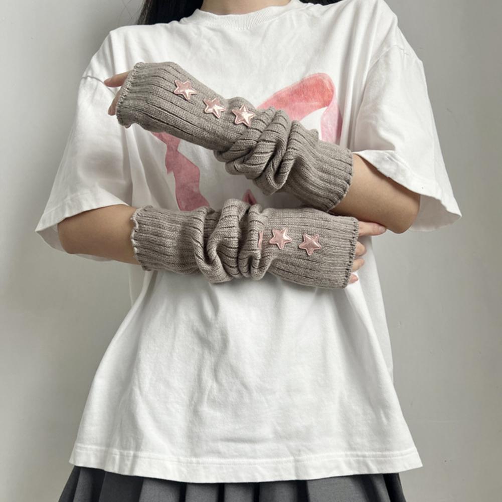 여성용 가을 겨울 따뜻한 별무늬 니트 팔토시 스타일 손 - Fingerless Glove Knit 리뷰 및 가격