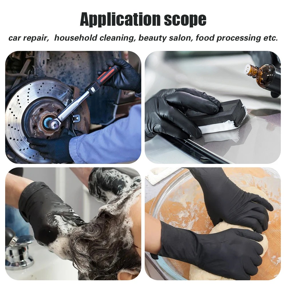 검정색 일회용 니트릴 장갑 두꺼운 내구성 가정용 청소  - Nitrile Mechanic Glove 리뷰 및 가격