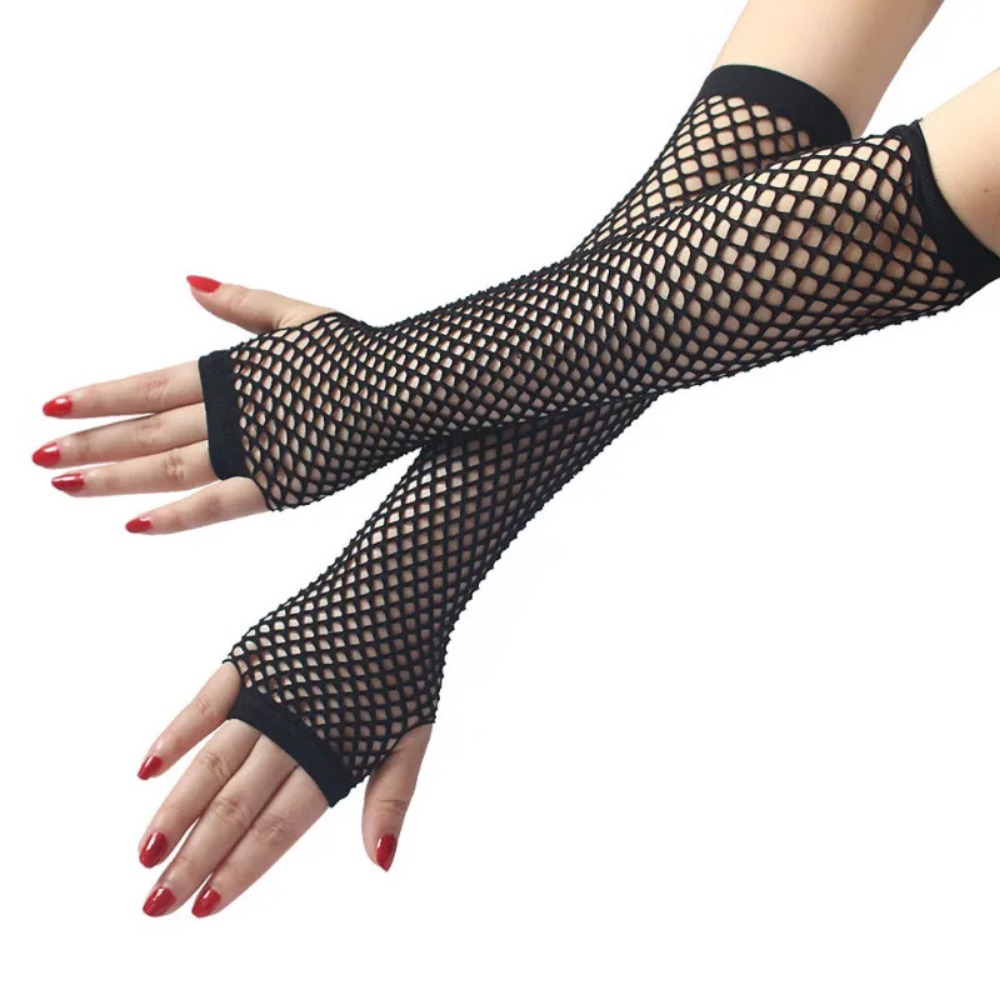 네온 피쉬넷 롱 핑거리스 장갑 여성용 섹시 암 워머 레 - Fingerless Glove Knit 리뷰 및 가격