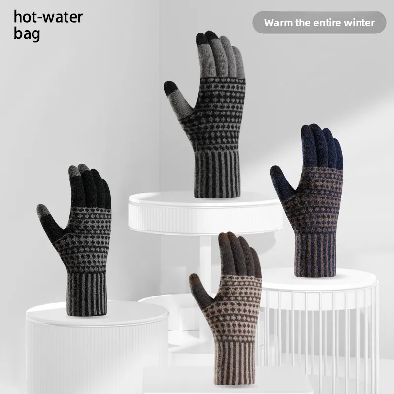 새로운 크로스보더 터치스크린 장갑 남성용 겨울 플리스  - Wool Glove Lined 리뷰 및 가격